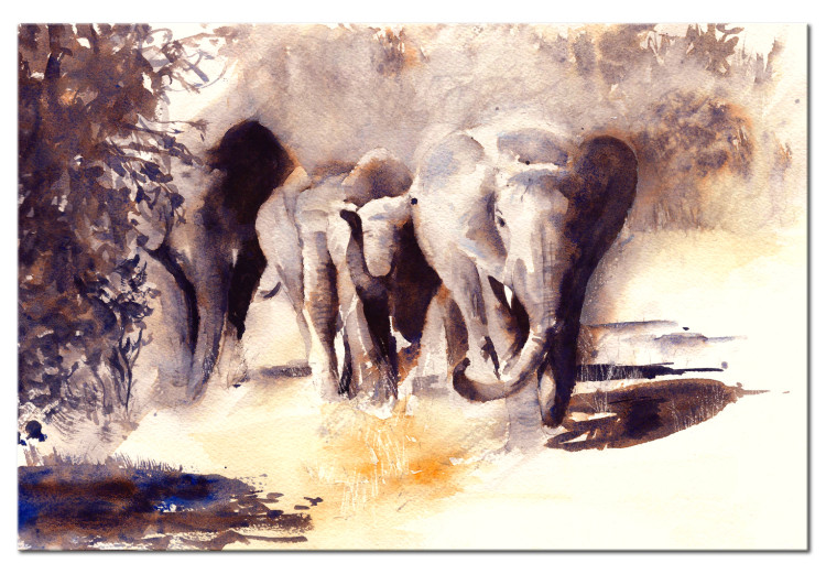 Canvas Art Print Watercolour Elephants 97986