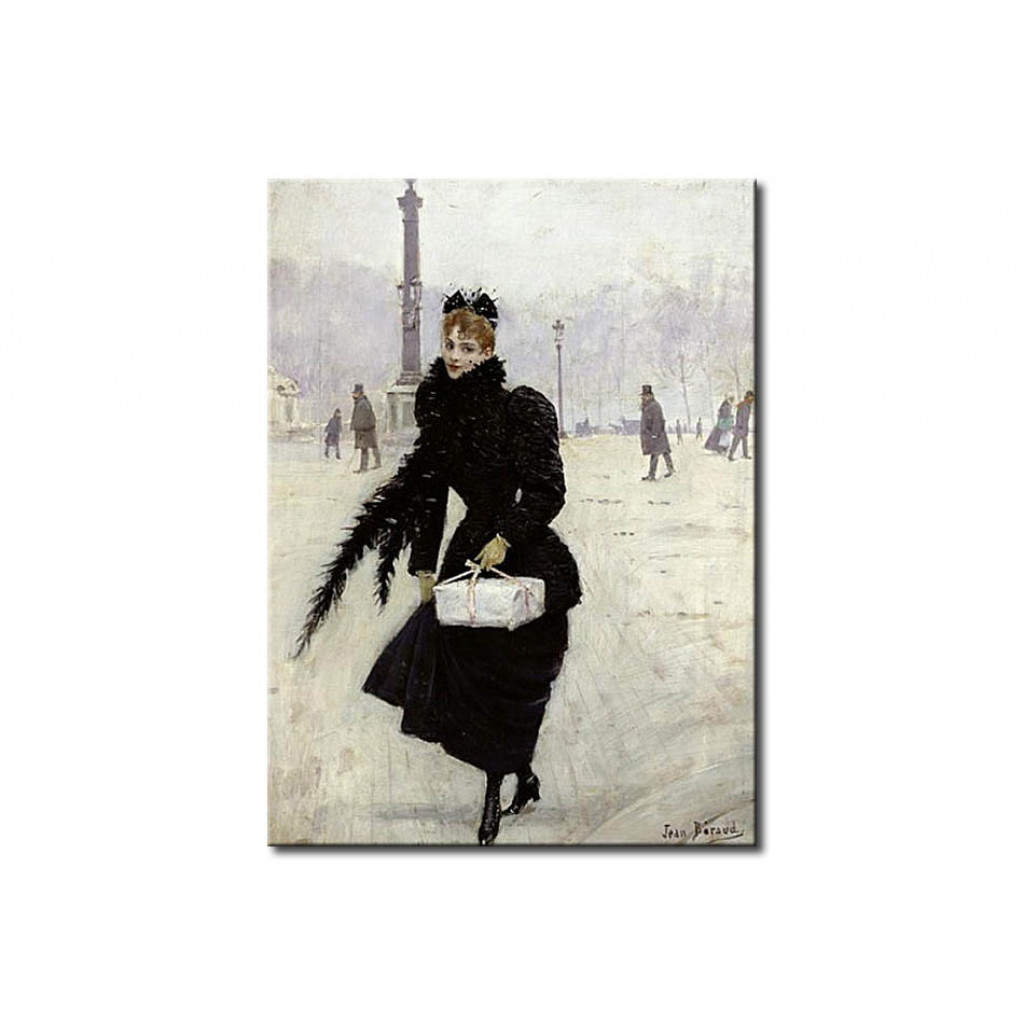 Canvastavla Parisian Woman In The Place De La Concorde