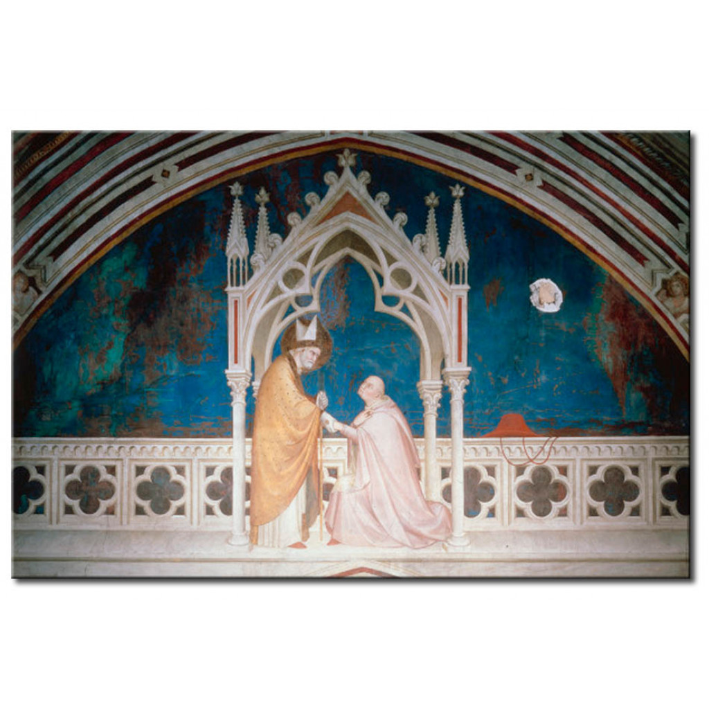 Schilderij  Simone Martini: Cardinal Gentile Da Montefiore Pays Tribute To St. Martin Of Tours