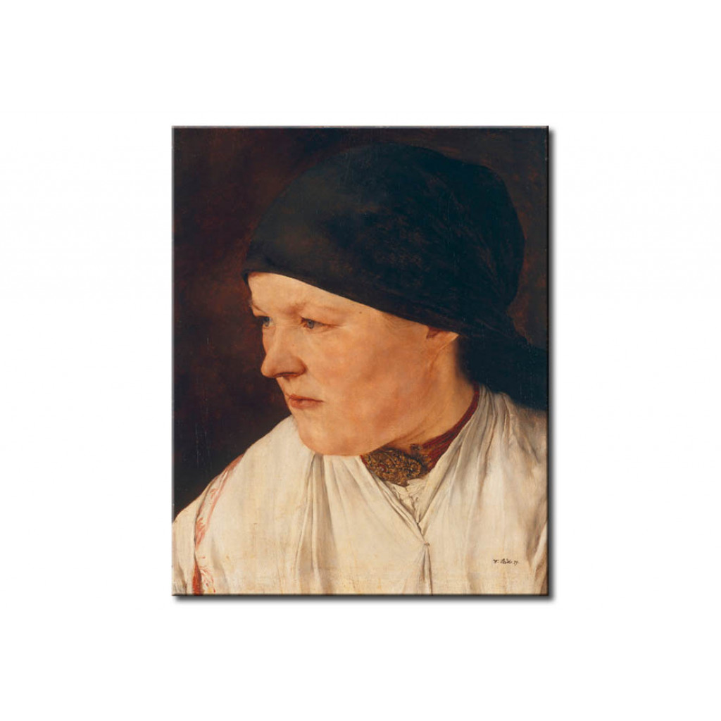 Schilderij  Wilhelm Leibl: Head Of A Peasant Girl