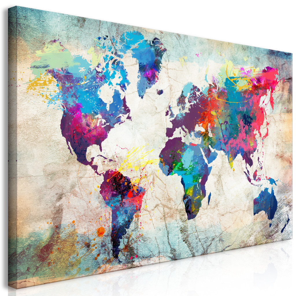 Duży Obraz XXL Mapa świata: Kolorowe Szaleństwo II [Large Format]