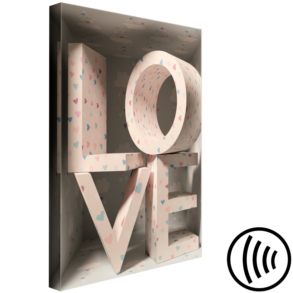 Obraz Miłość W Literach - Napis Love Pokryty Drobnymi Serduszkami