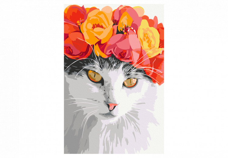 Tableau peinture par numéros Flowery Cat 135996 additionalImage 3