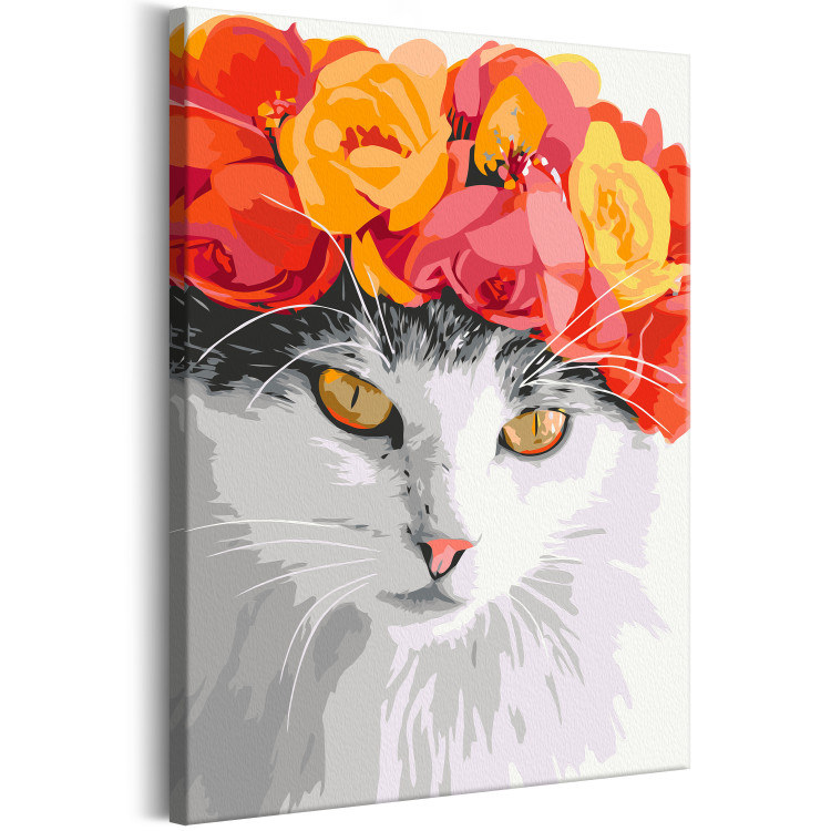 Tableau peinture par numéros Flowery Cat 135996 additionalImage 6