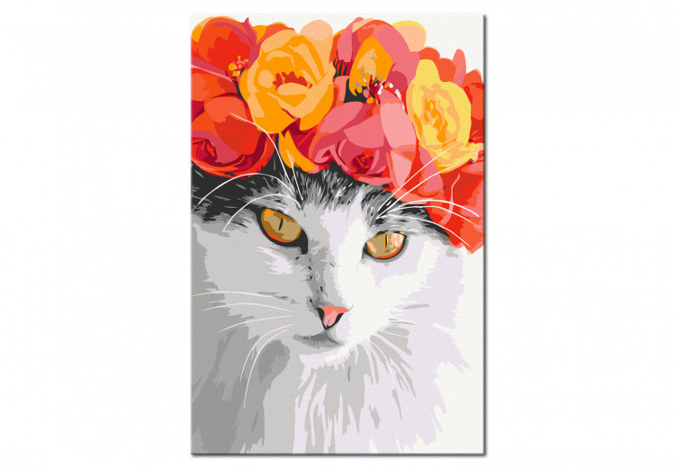 Wandbild zum Malen nach Zahlen Flowery Cat 135996 additionalImage 4