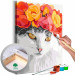 Wandbild zum Malen nach Zahlen Flowery Cat 135996