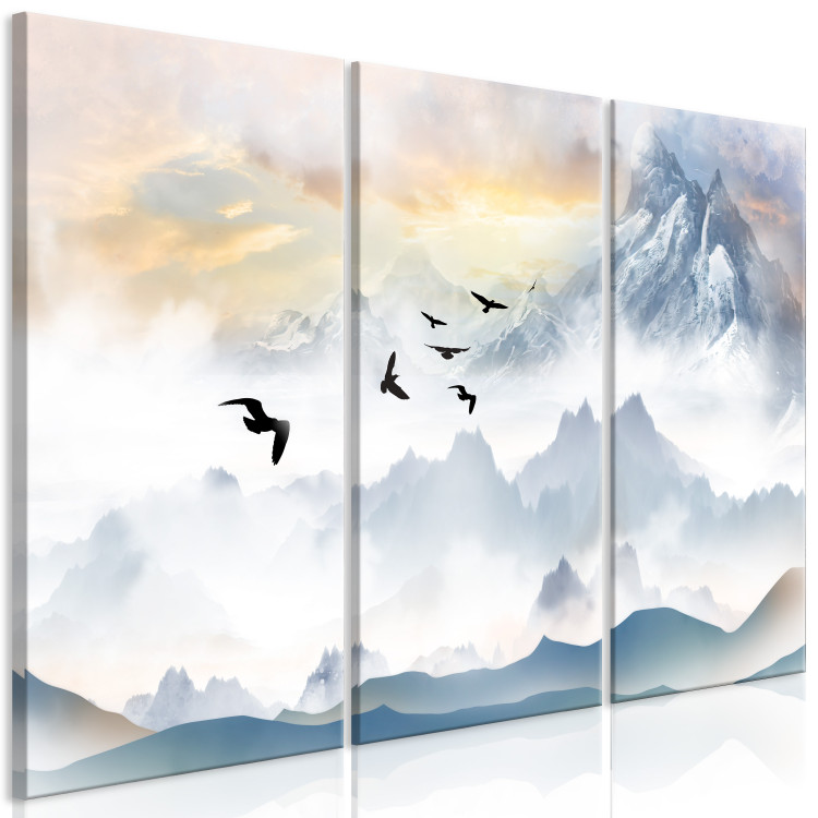Quadro contemporaneo Mountains in the Fog - Birds Flying Over the Peaks in the Clouds 145496 additionalImage 2