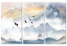 Quadro contemporaneo Mountains in the Fog - Birds Flying Over the Peaks in the Clouds 145496