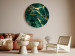 Round Canvas Malachite Marble - Golden Cracks on Green Stone 148696 additionalThumb 2