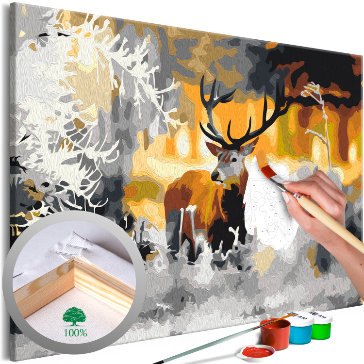 Paint by number Deer in the Wild - Winter Landscape of Forest Fauna and Flora 149796