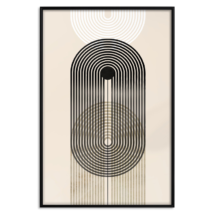 Poster Abstraction - Geometric Shapes - Black, White and Brown