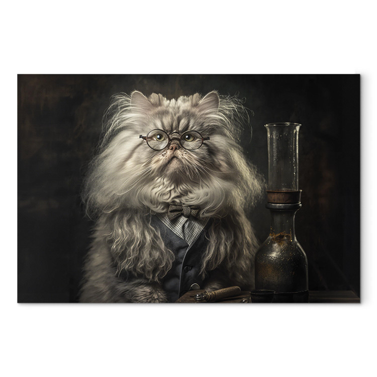 Canvas AI Persian Cat - Portrait of a Fantasy Animal in the Guise of a Professor - Horizontal