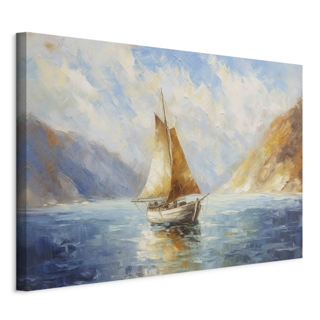 Duży Obraz XXL Statek Na Morzu - Pejzaż Inspirowany Twórczością Claude Monet [Large Format]