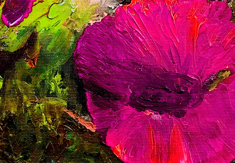 Quadro contemporaneo Papaveri (1 pezzo) - composizione astratta viola con fiori di campo 46596 additionalImage 4