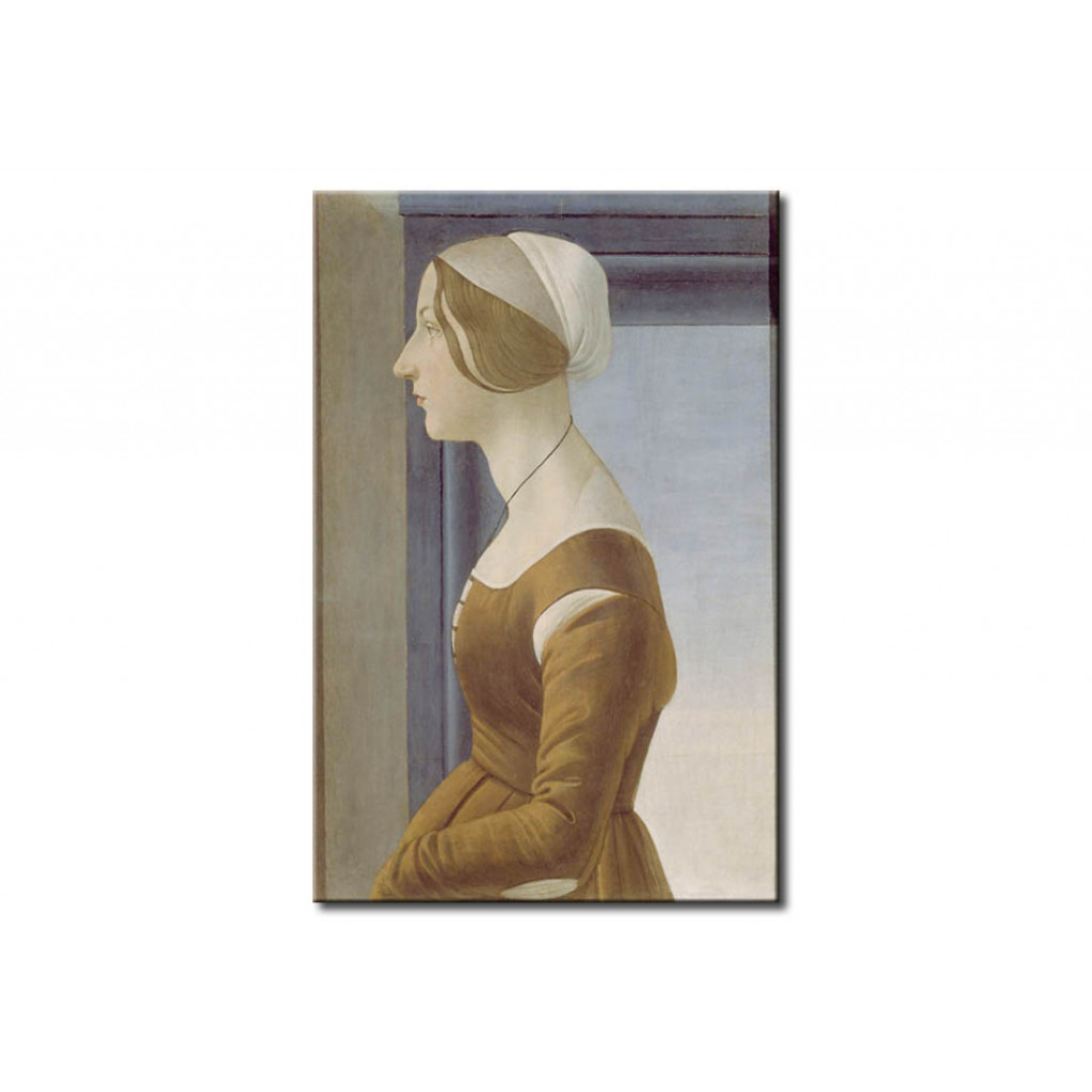 Schilderij  Sandro Botticelli: Portrait Of A Young Woman