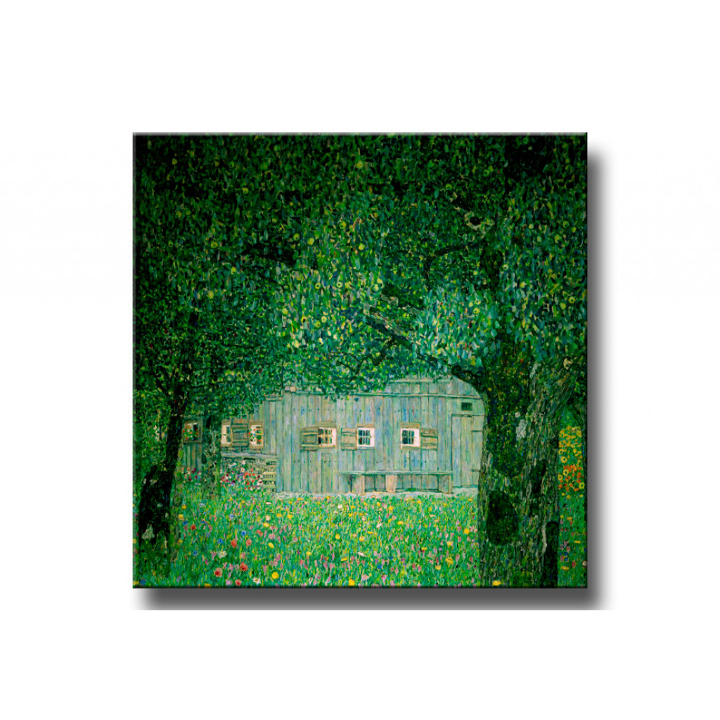 Schilderij  Gustav Klimt: Oberösterreichisches Bauernhaus