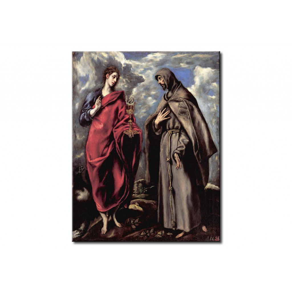 Schilderij  El Greco: St. John The Evangelist And St. Francis
