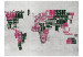 Wall Mural Pink and Black Continents - World Map with French Text 59996 additionalThumb 1