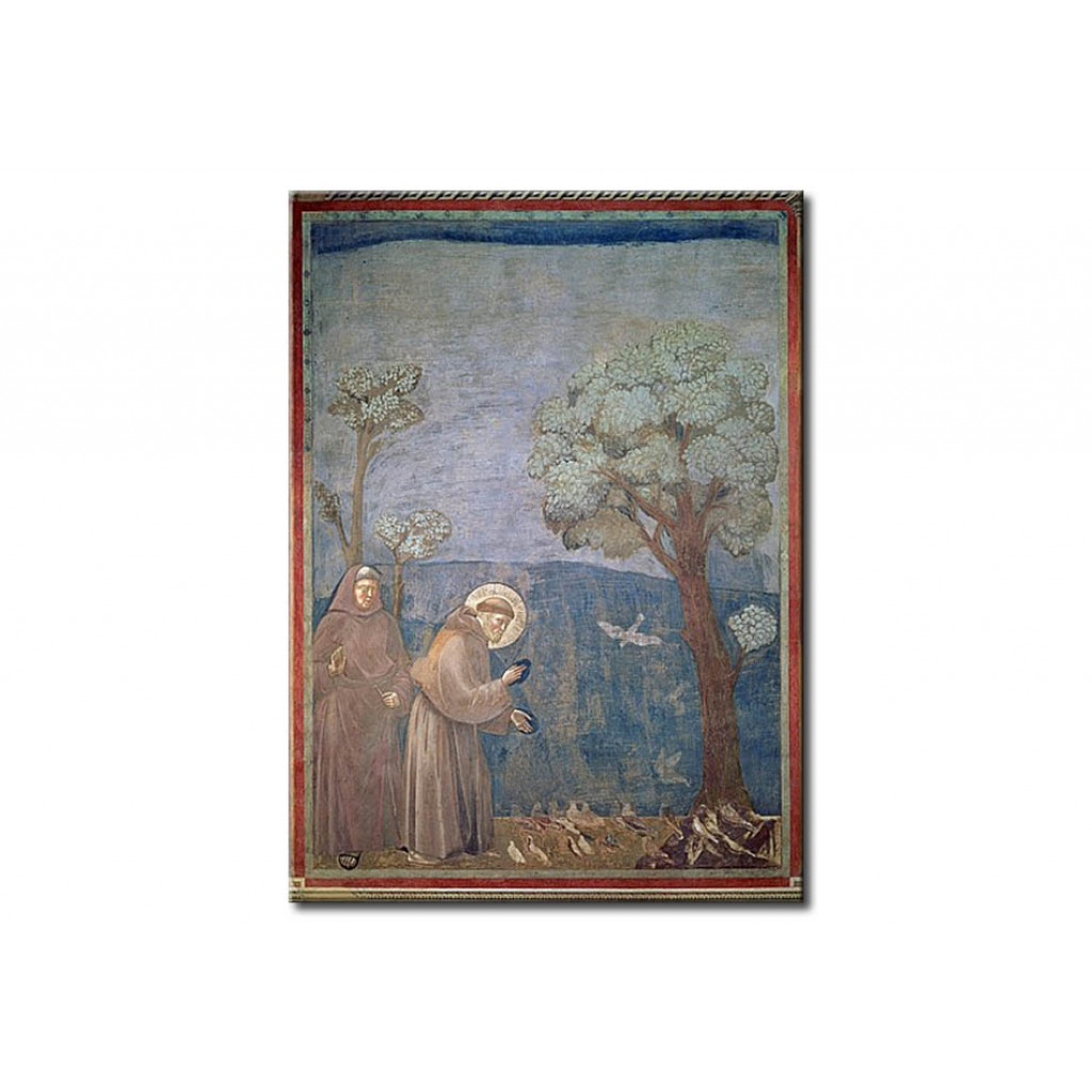 Schilderij  Giotto Di Bondone: St. Francis Preaching To The Birds
