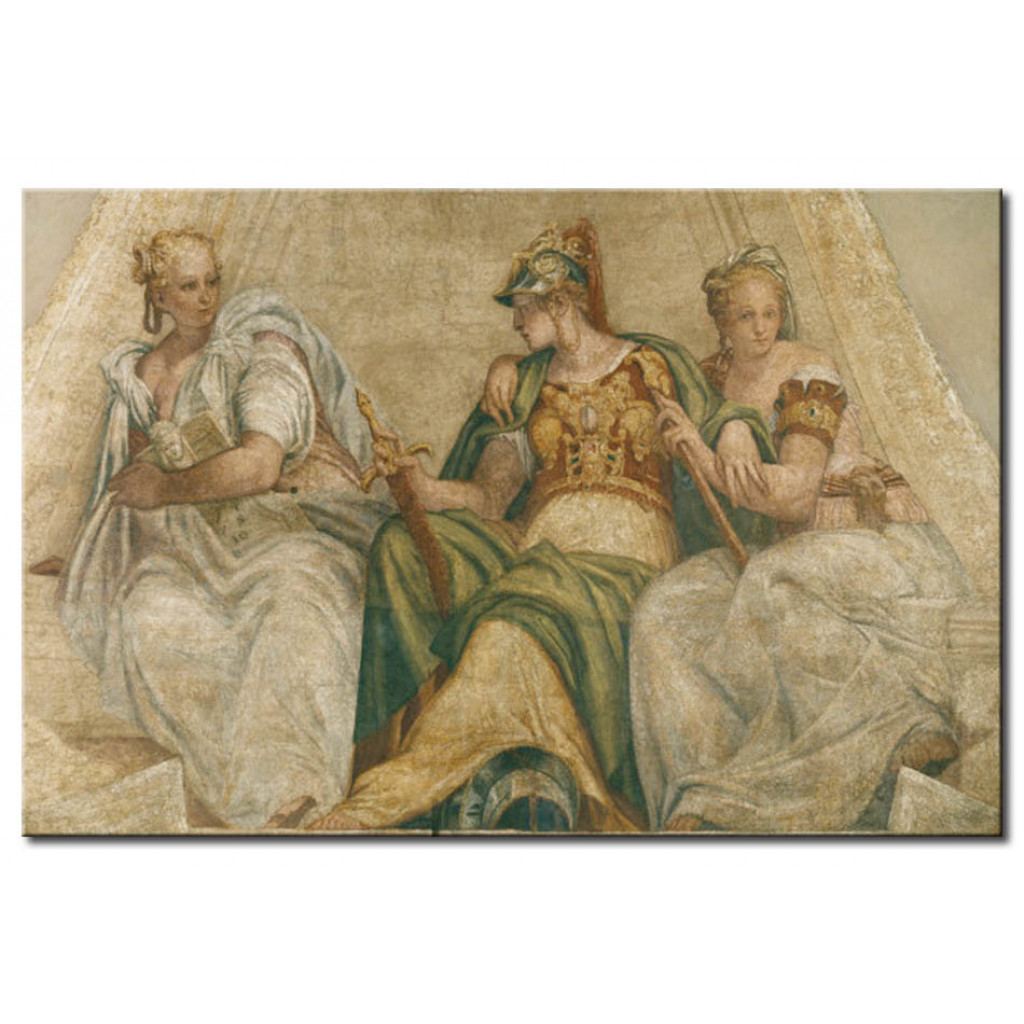 Schilderij  Paolo Veronese: Minerva With The Personifications Of Geometry And Arithmetic
