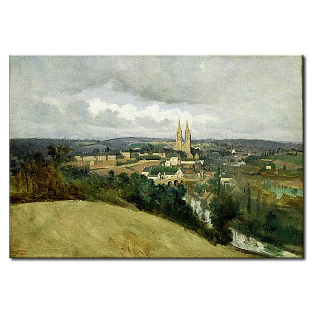 Schilderij  Jean-Baptiste-Camille Corot: General View Of The Town Of Saint-Lo