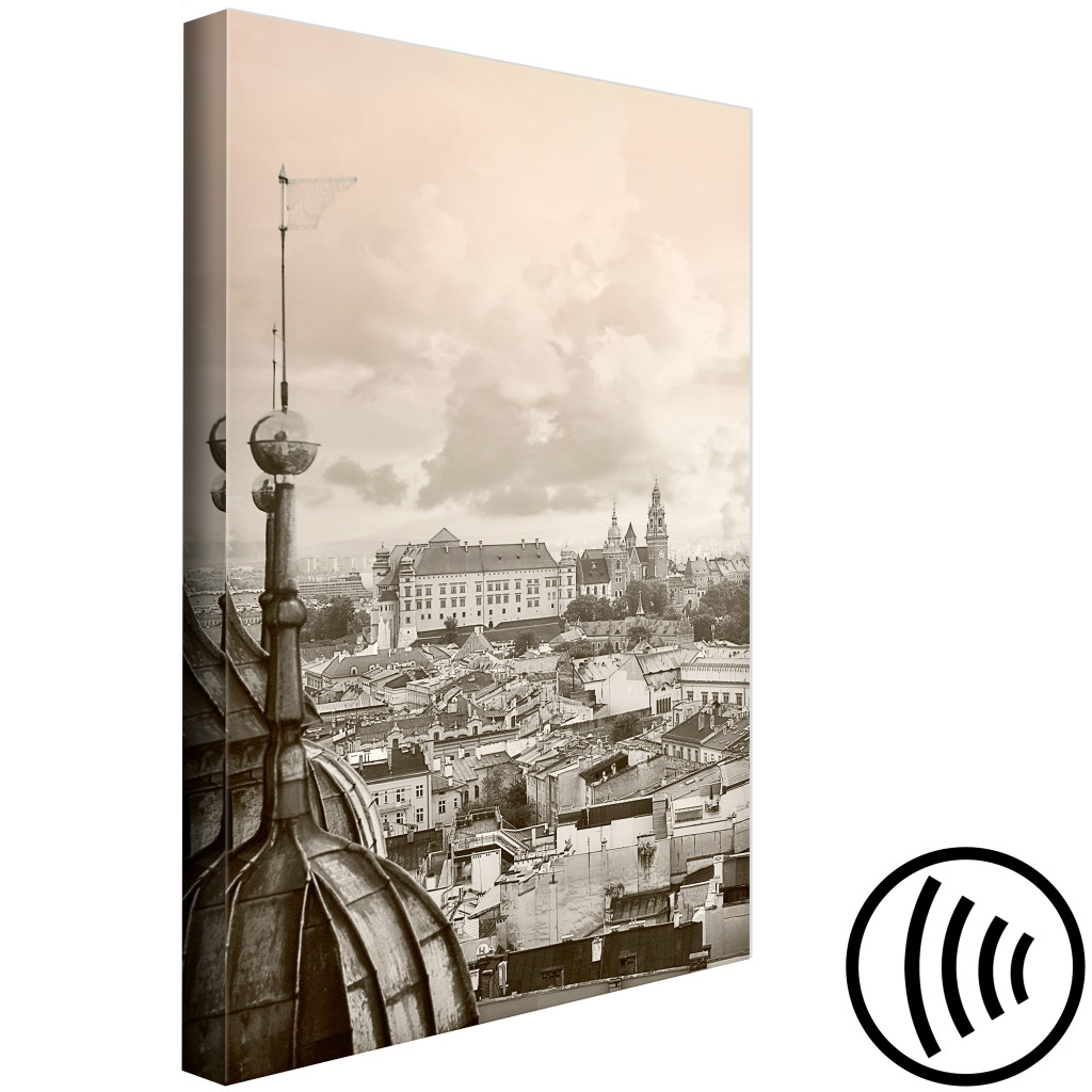 Schilderij  Krakow: Het Koninklijk Kasteel - Krakau's Panorama Van De Historische Stad