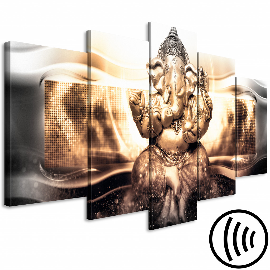 Målning Buddha Style (5 Parts) Golden Wide