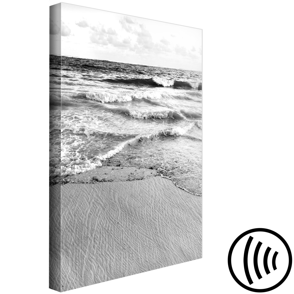 Obraz Fale Bałtyku - Czarno-biała Fotografia Wzburzonego Morza I Fal