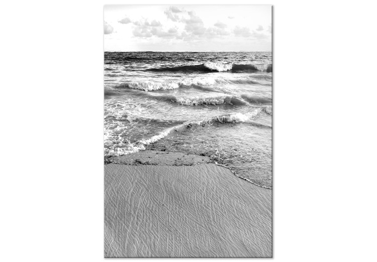 Quadro su tela Onde baltiche - fotografia in bianco e nero del mare e delle onde 