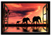 Quadro su tela Elefanti vaganti visti dalla finestra aperta - Paesaggio africano 125007