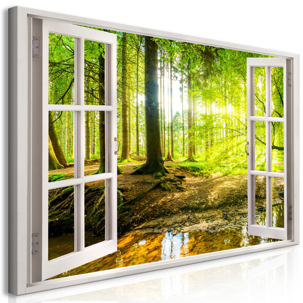 Schilderij Window: View On Forest II [Large Format]