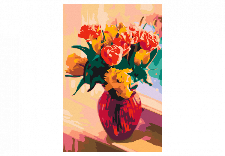 Obraz do malowania po numerach Tulipany w czerwonej wazie 132307 additionalImage 6