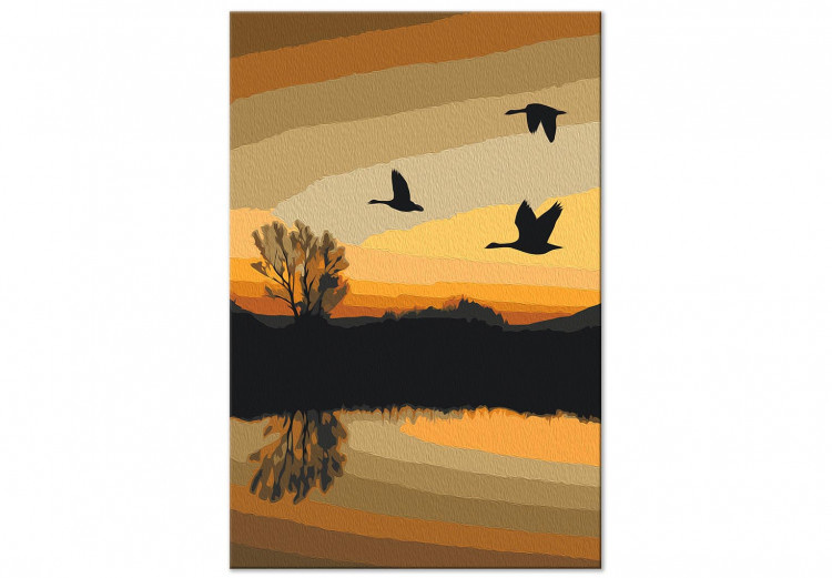Obraz do malowania po numerach Zachód słońca nad jeziorem 142407 additionalImage 5