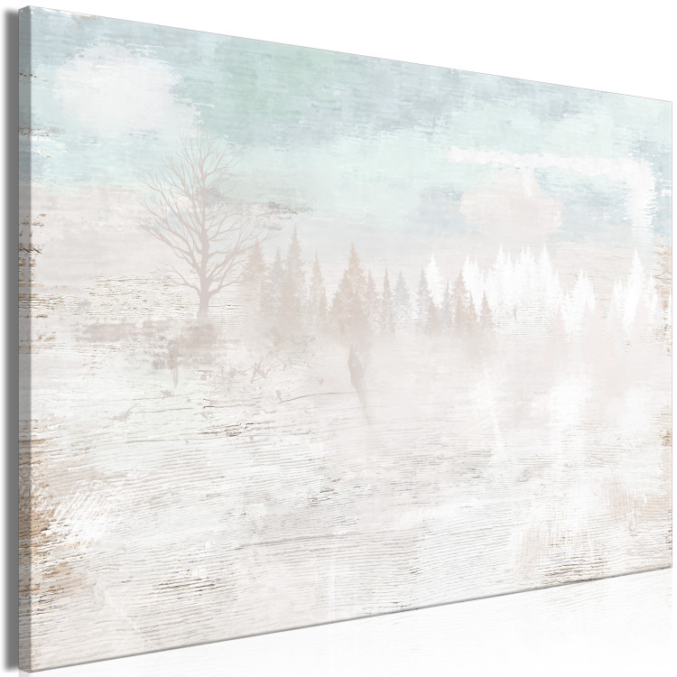 Obraz Spokojne drzewa - zimowy pejzaż malowany w delikatnych kolorach 146307 additionalImage 2