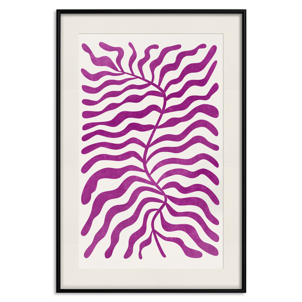 Muur Posters Geometric Abstraction - Light Purple Plant Shapes And Forms