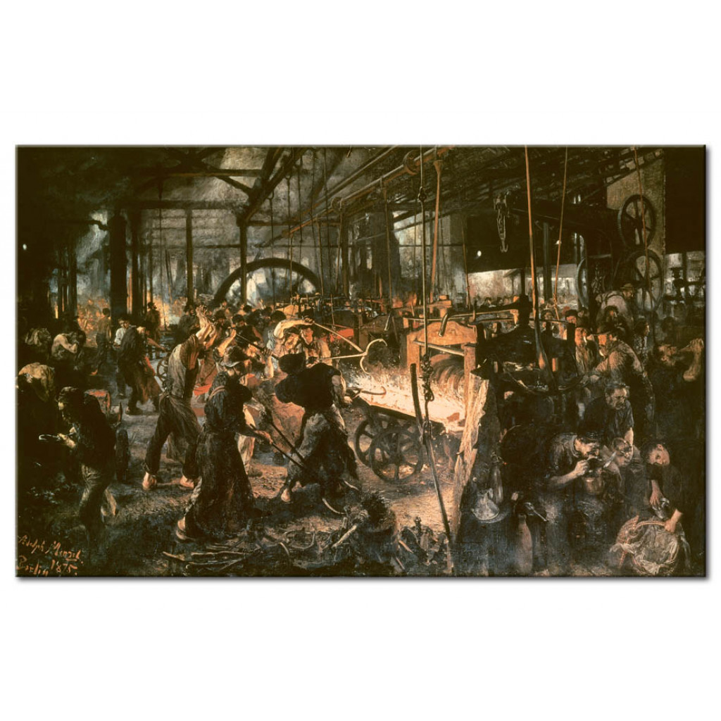 Schilderij  Adolph Von Menzel: Eisenwalzwerk