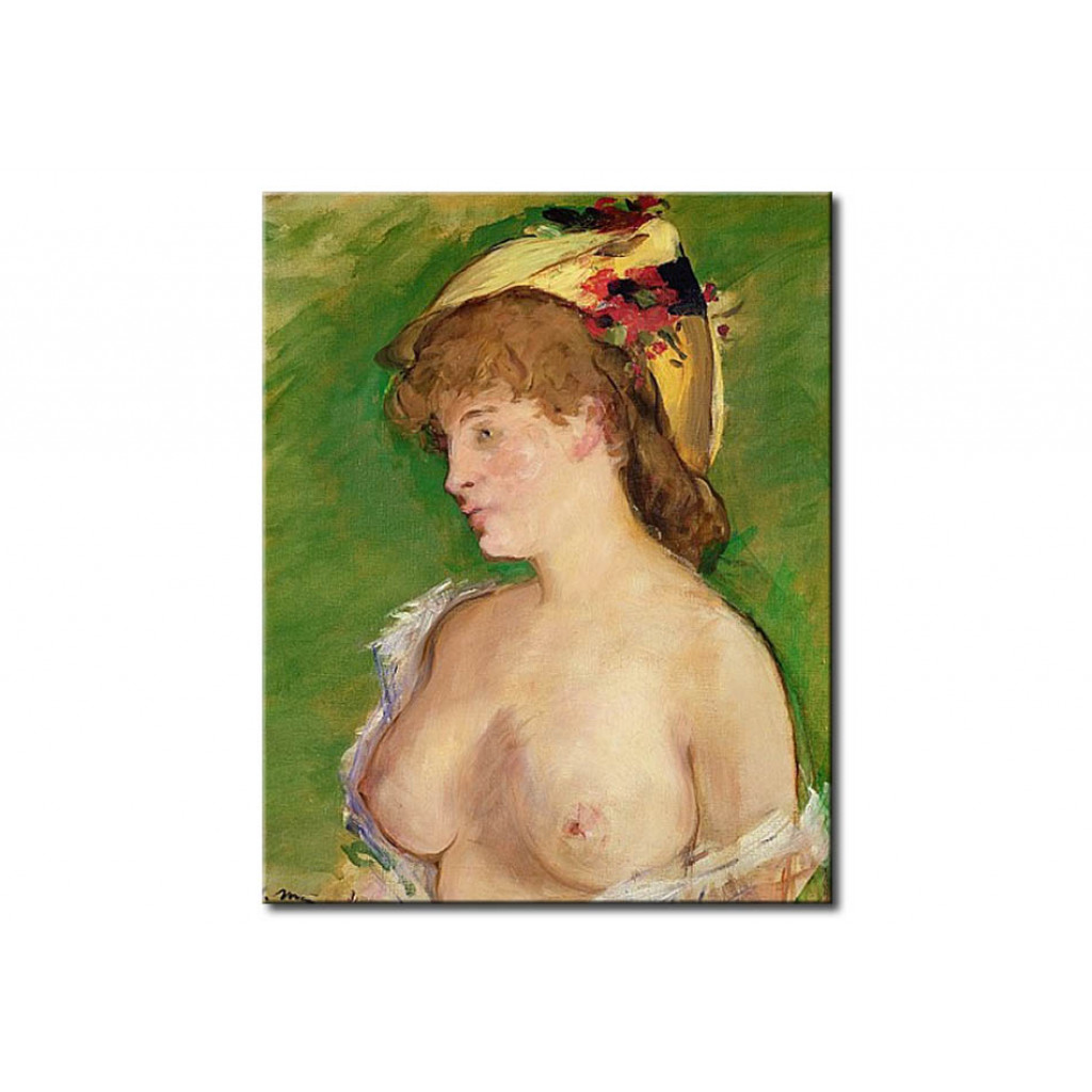 Schilderij  Edouard Manet: The Blonde With Bare Breasts
