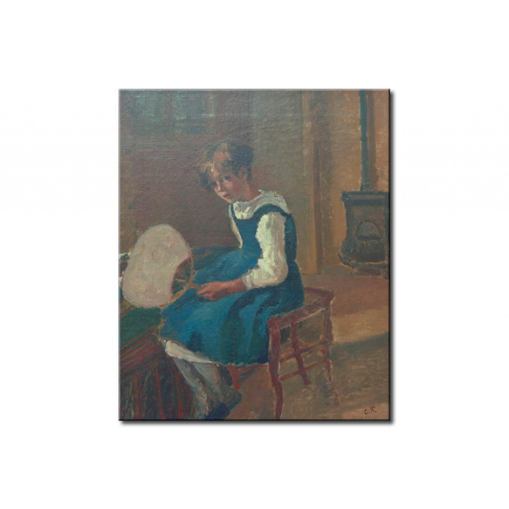 Schilderij  Camille Pissarro: Portrait Of Jeanne With Fan