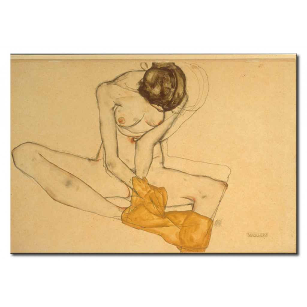 Schilderij  Egon Schiele: Weiblicher Akt