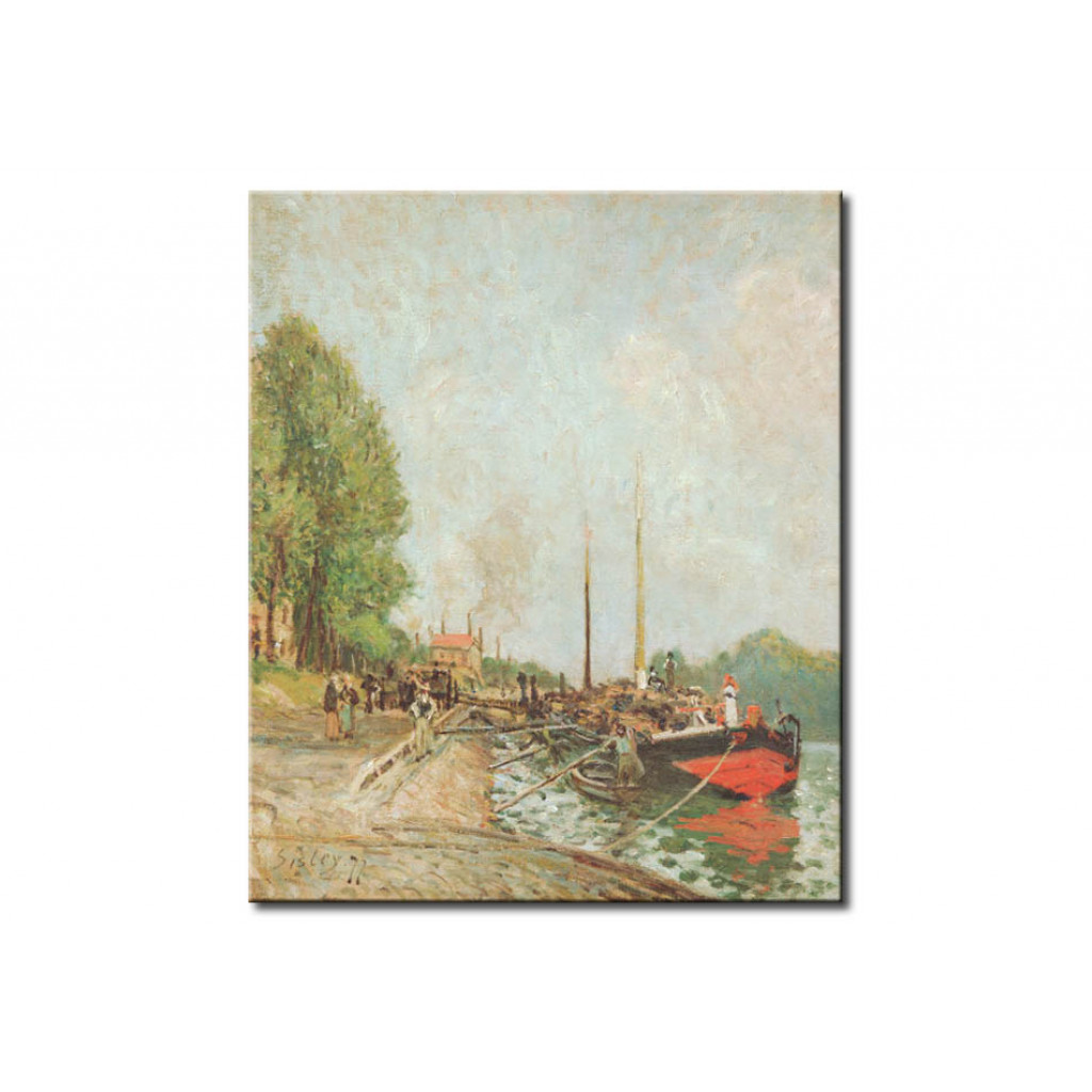Schilderij  Alfred Sisley: Barque In Billancourt