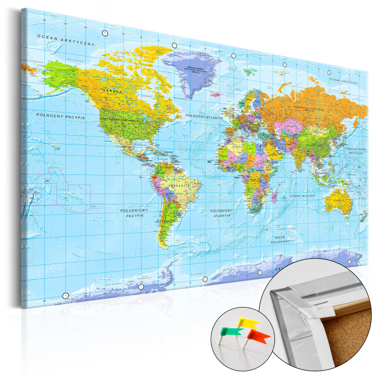Ozdobna tablica korkowa Mapa świata: Orbis Terrarum [Mapa korkowa PL] 106517