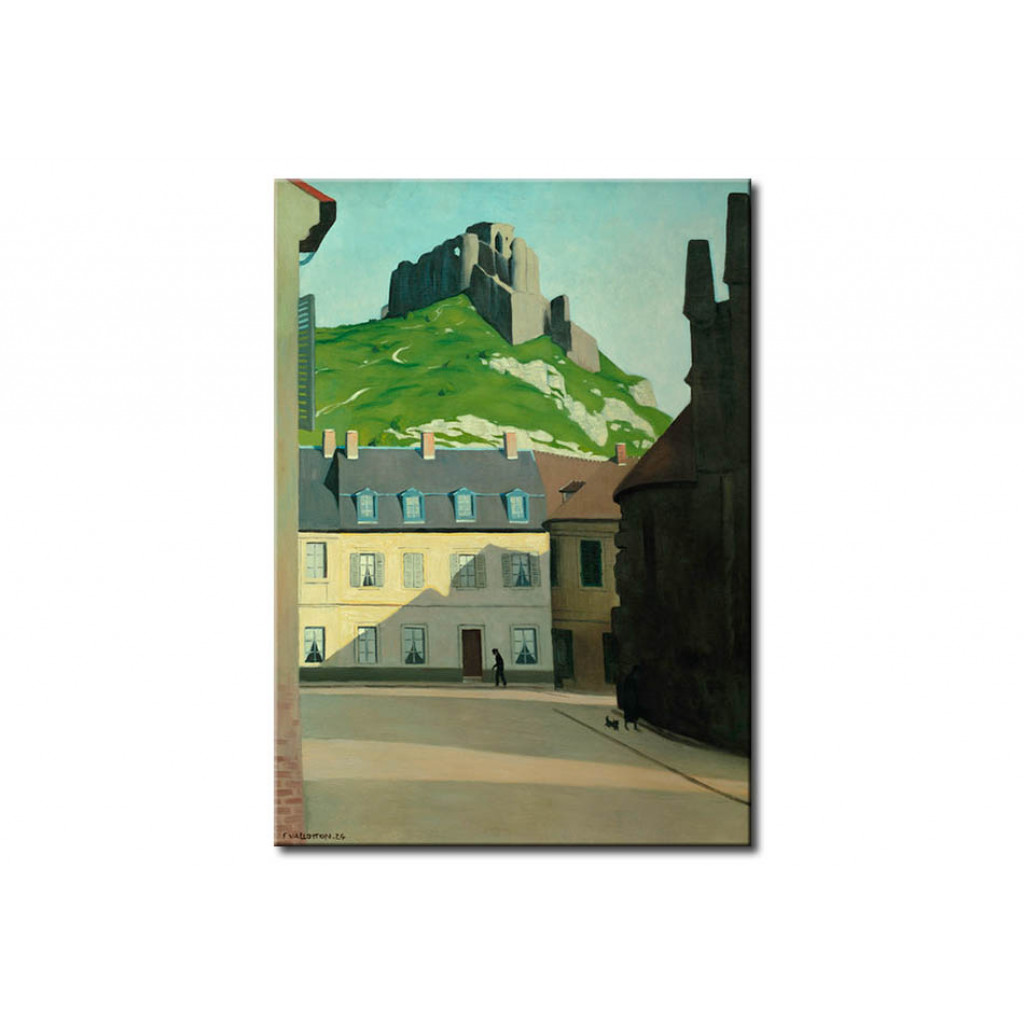Målning La Chateau Gaillard Et La Place Des Andelys