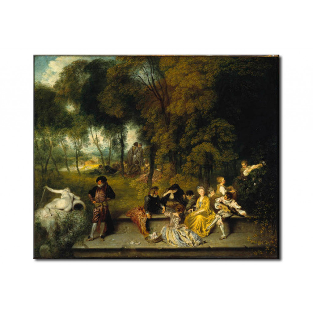 Schilderij  Antoine Watteau: Réunion En Plein Air