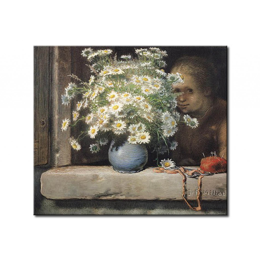 Schilderij  Jean-François Millet: The Bouquet Of Margueritas