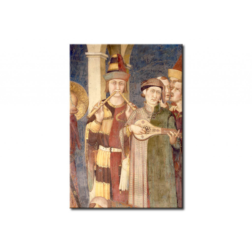 Schilderij  Simone Martini: The Investiture Of St.Martin Of Tours As A Knight