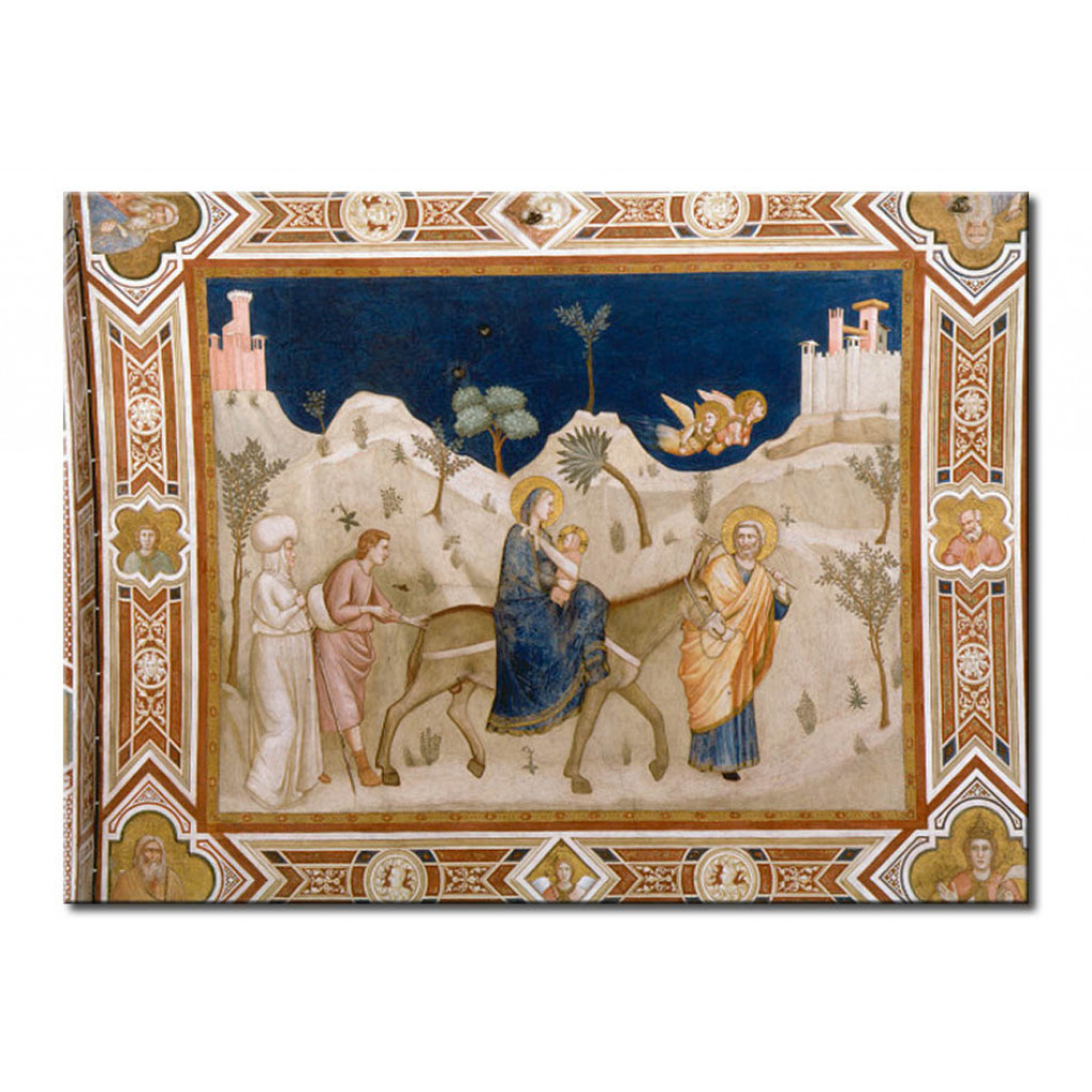 Schilderij  Giotto Di Bondone: The Flight Into Egypt