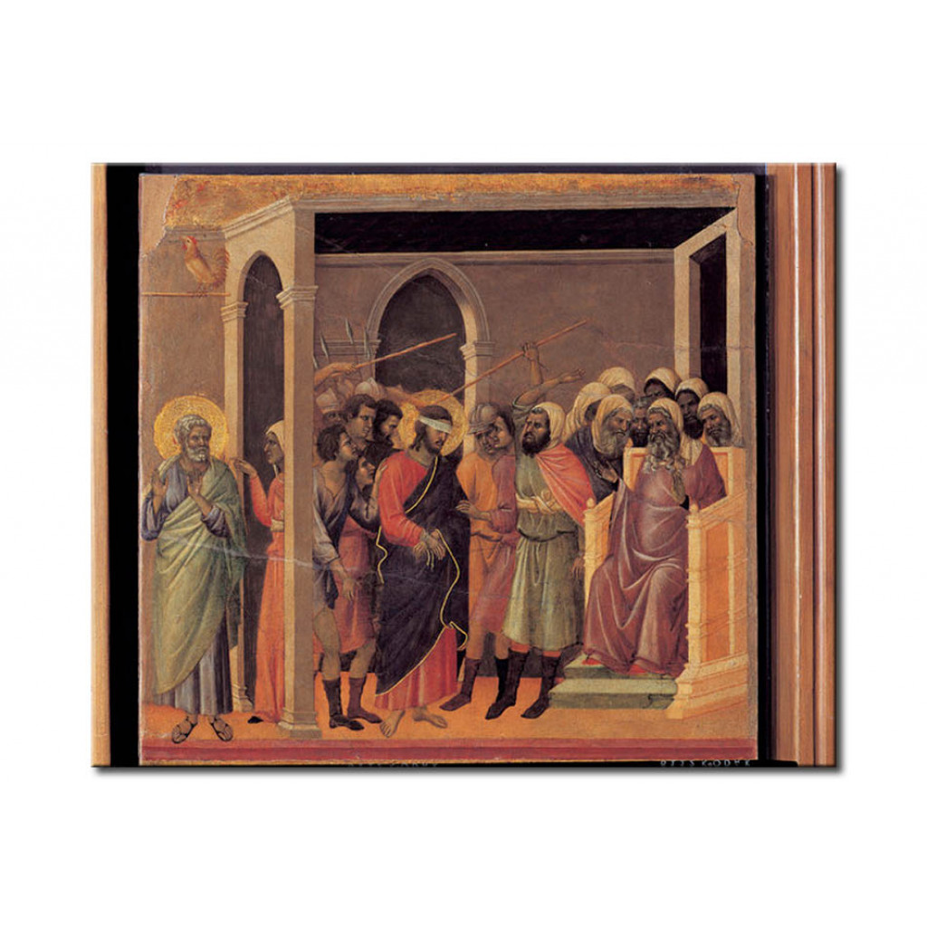 Schilderij  Duccio Di Buoninsegna: The First Flagellation Of Christ And Remorse Of Peter