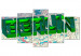 Obraz Zielona stolica - napis 3D Berlin na tle kolorowej mapy miasta 122217
