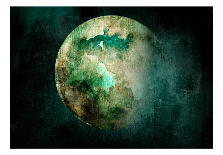 Fototapeta Samotna planeta - pejzaż planety z zielonym motywem w chłodnych tonach 135017 additionalImage 1