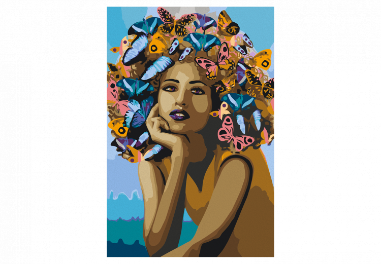 Wandbild zum Ausmalen Girl and Butterflies 135317 additionalImage 4